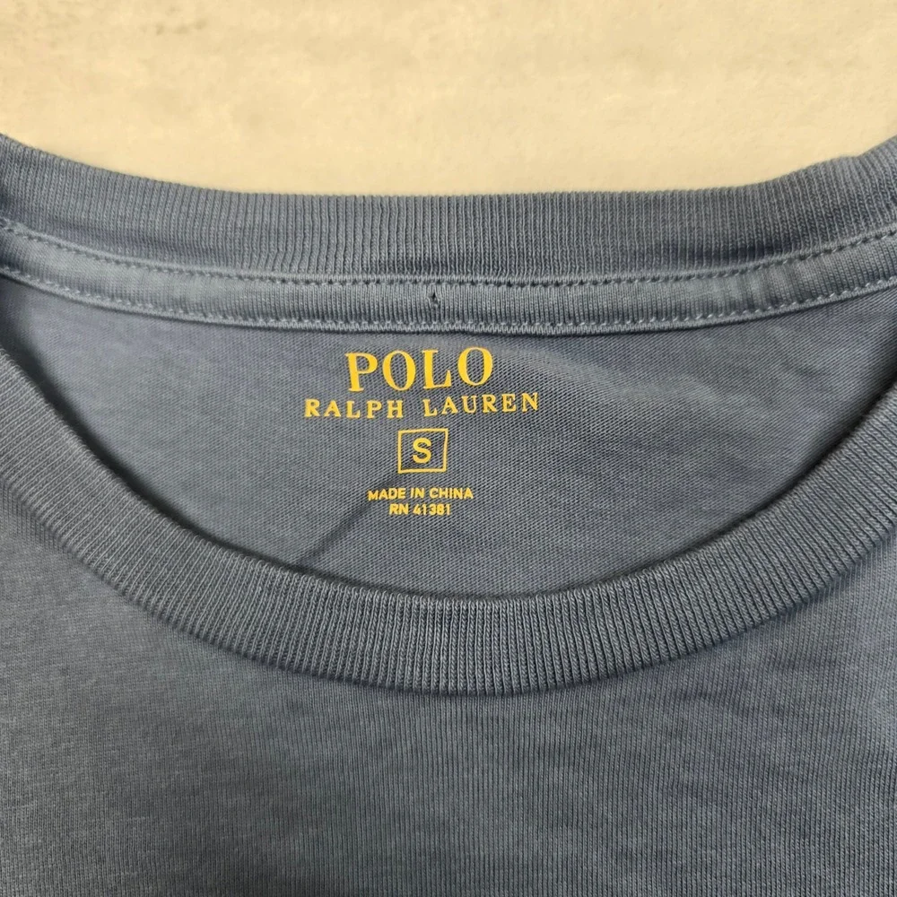 Polo Ralph‎ Lauren Pocket T Shirt Mens Small Blue Crew Neck Long Sleeve